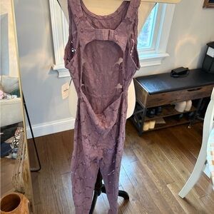 Free People Intimately Lavendar Sheer Lace Jumpsuit Bodysuit New w Tag Size XS